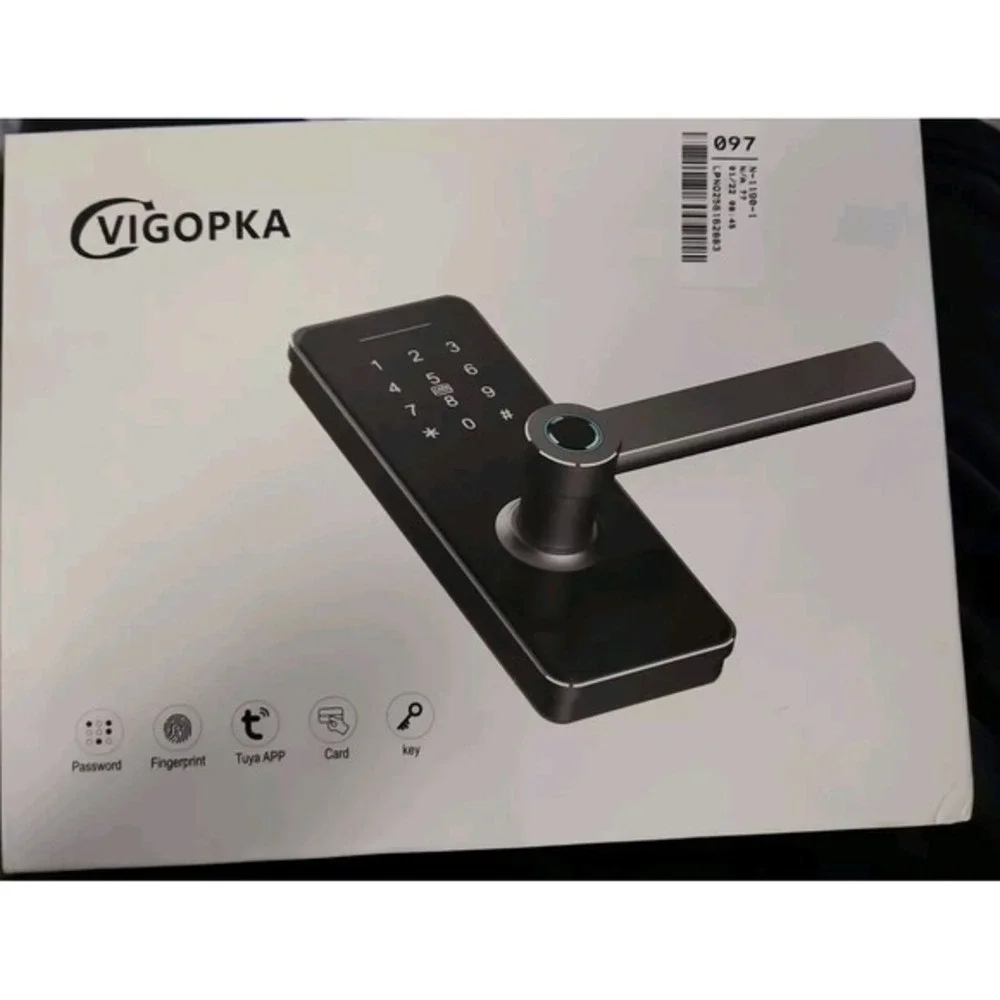 VIGOPKA Keyless Entry Door Lock, Smart Door Locks for Front Door with Knob,Black